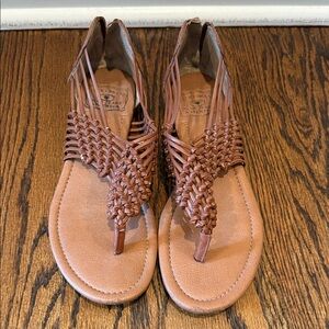 Lucky Brand Tan Braided Sandals